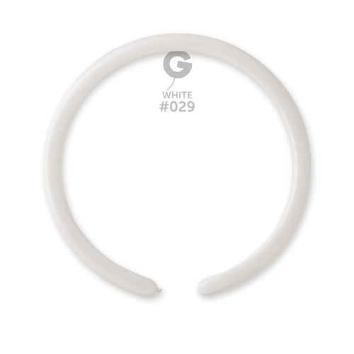 Gemar Latex Balloons Metal White #029 1in - 50 pieces