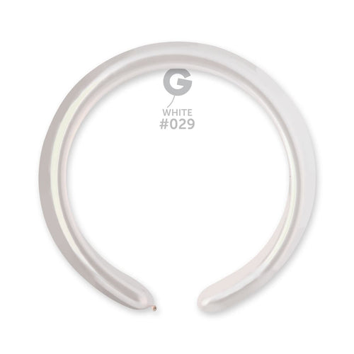 Gemar Latex Balloons Metal White #029 2in - 50 pieces