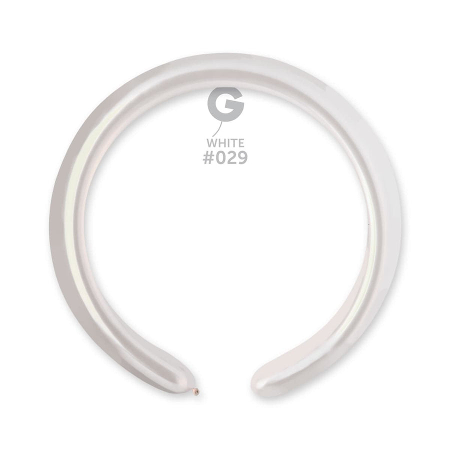 Gemar Latex Balloons Metal White #029 2in - 50 pieces