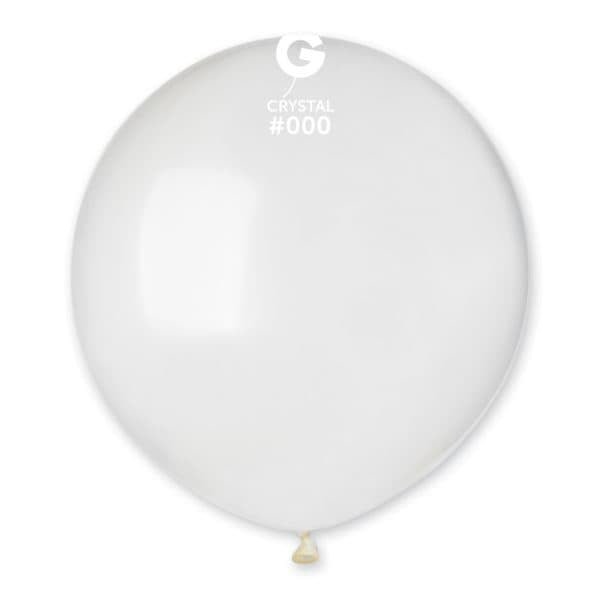 Gemar Latex Balloons Crystal Clear #000 19in - 5 pieces