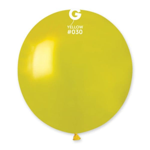 Gemar Latex Balloons Metal Yellow #030 19in - 5 Pieces