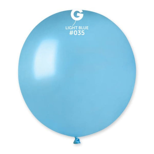 Gemar Latex Balloons Metal Light Blue #035 19in - 5 pieces