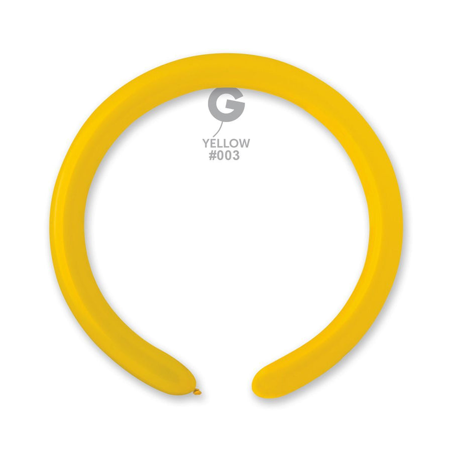 Gemar Latex Balloons Standard Yellow #003 1in - 50 pieces