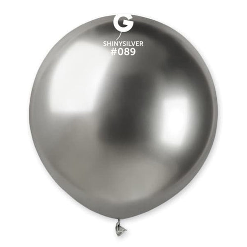 Gemar Latex Balloons Shiny Silver #089 19in - 5 pieces