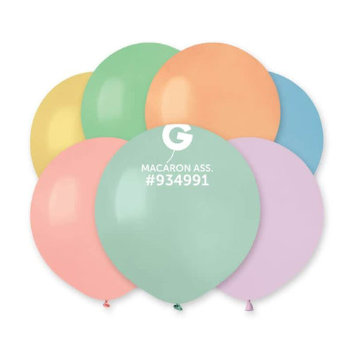 Gemar Latex Balloons Standard Macaron Ass 19in - 5 pieces