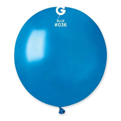 Gemar Latex Balloons Metal Blue #036 19in - 5 pieces