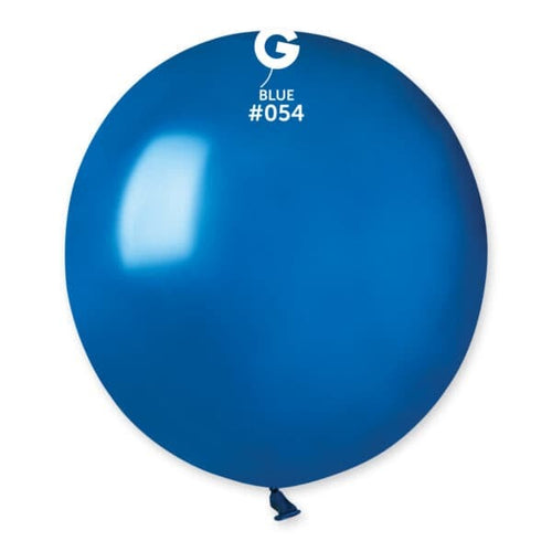 Gemar Latex Balloons Metal Blue #054 19in - 5 pieces