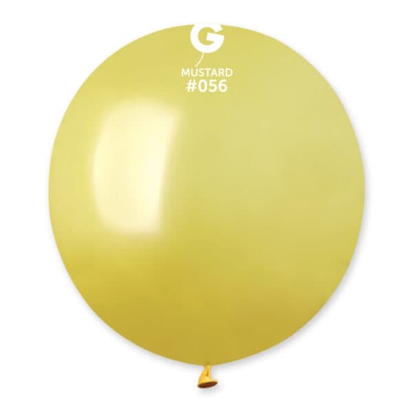 Gemar Latex Balloons Metal Mustard #056 19in - 5 pieces