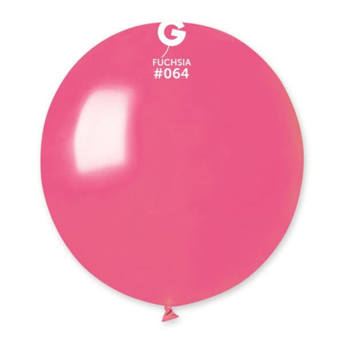 Gemar Latex Balloons Metal Fuchsia #064 19in - 5 pieces
