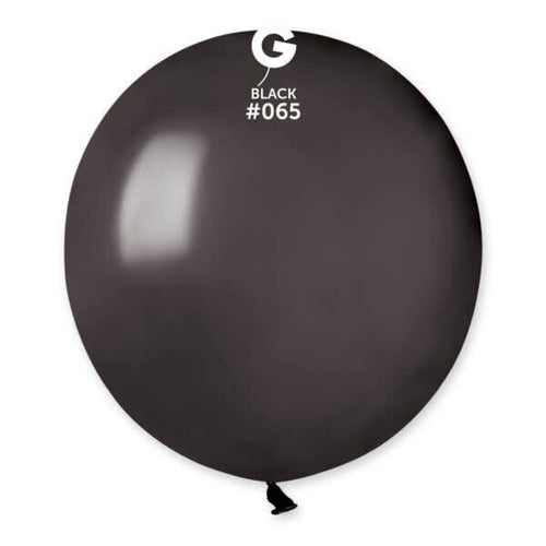 Gemar Latex Balloons Metal Black #065 19in - 5 pieces