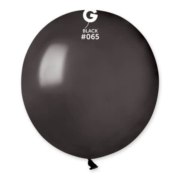 Gemar Latex Balloons Metal Black #065 19in - 5 pieces