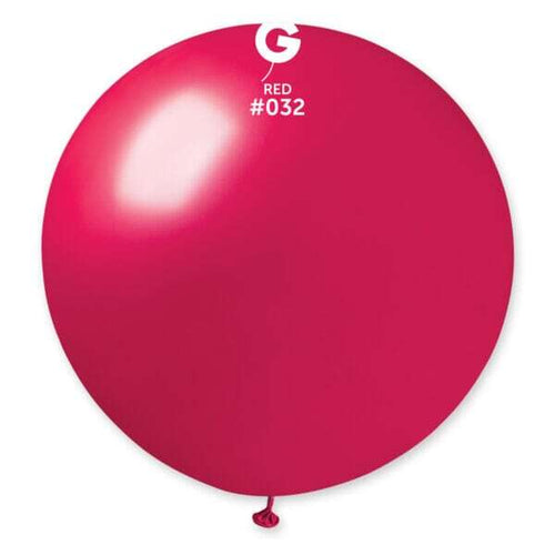 Gemar Latex Balloons Metal Red #032 31in - 1 Piece
