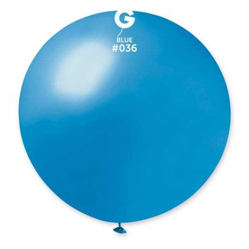 Gemar Latex Balloons Metal Blue #036 31in - 1 Piece