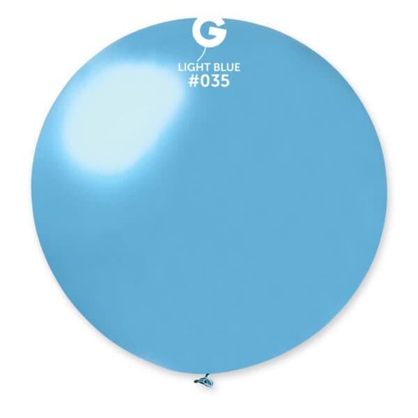 Gemar Latex Balloons Metal Light Blue #035 31in - 1 Piece