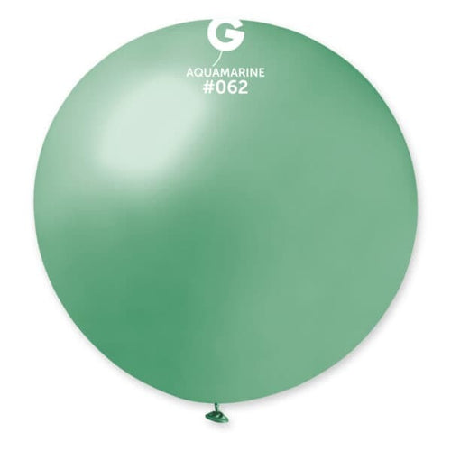 Gemar Latex Balloons Metal Acquamarine #062 31in - 1 Piece