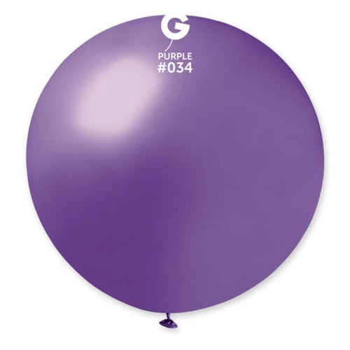 Gemar Latex Balloons Metal Purple #034 31in - 1 Piece