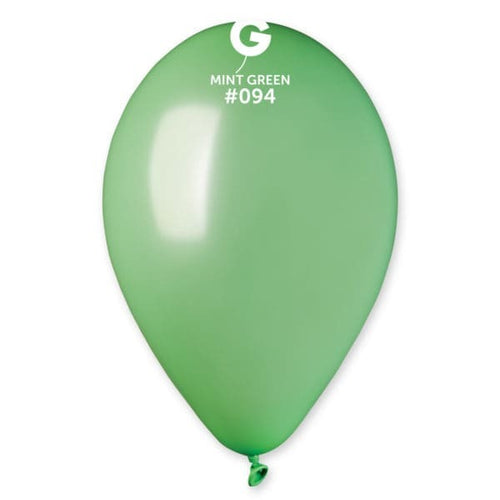 Gemar Latex Balloons Metal Mint Green #094 12in - 50 Pieces