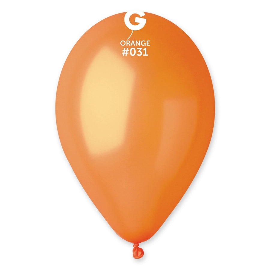 Gemar Latex Balloons Metal Orange #031 12in - 50 Pieces