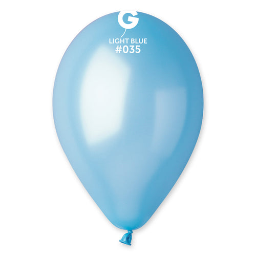 Gemar Latex Balloons Metal Light Blue #035 12in - 50 Pieces