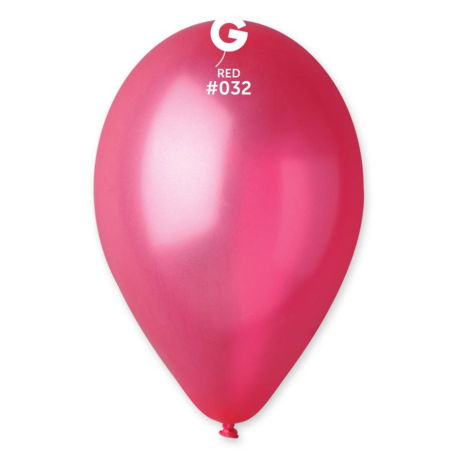 Gemar Latex Balloons Metal Red #032 12in - 50 Pieces