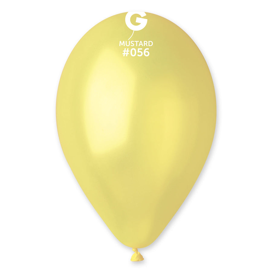 Gemar Latex Balloons Metal Mustard #056 12in - 50 Pieces