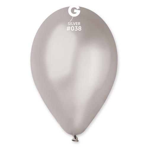 Gemar Latex Balloons Metal Silver #038 12in - 50 Pieces