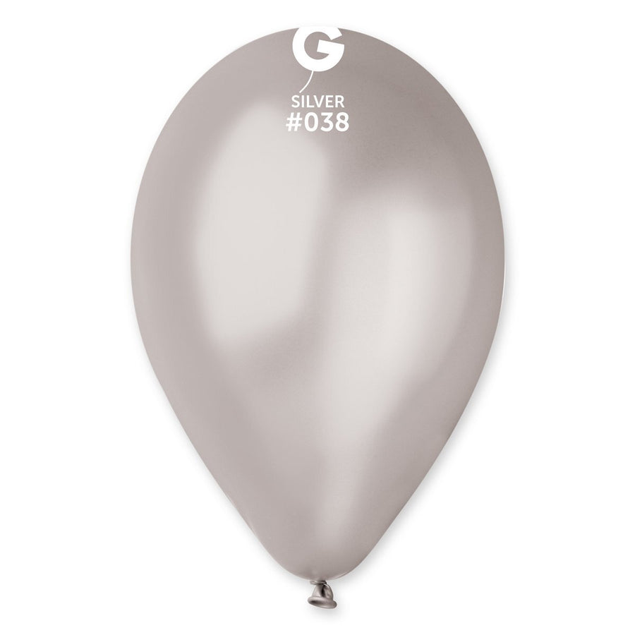 Gemar Latex Balloons Metal Silver #038 12in - 50 Pieces