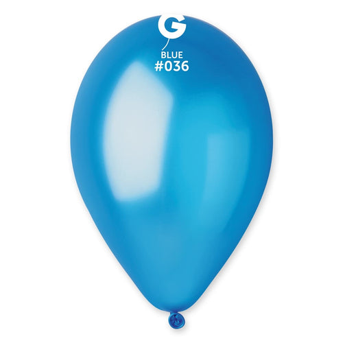 Gemar Latex Balloons Metal Blue #036 12in - 50 Pieces