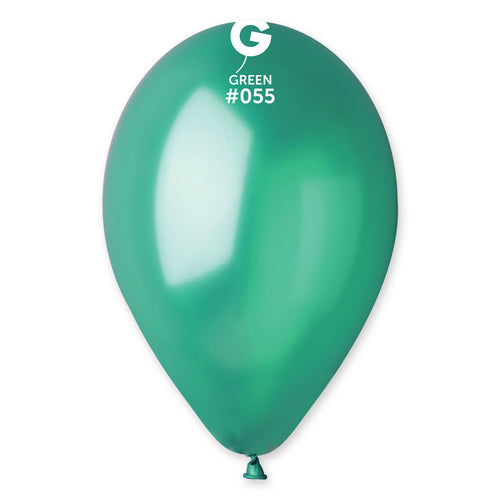 Gemar Latex Balloons Metal Green #055 12in - 50 Pieces