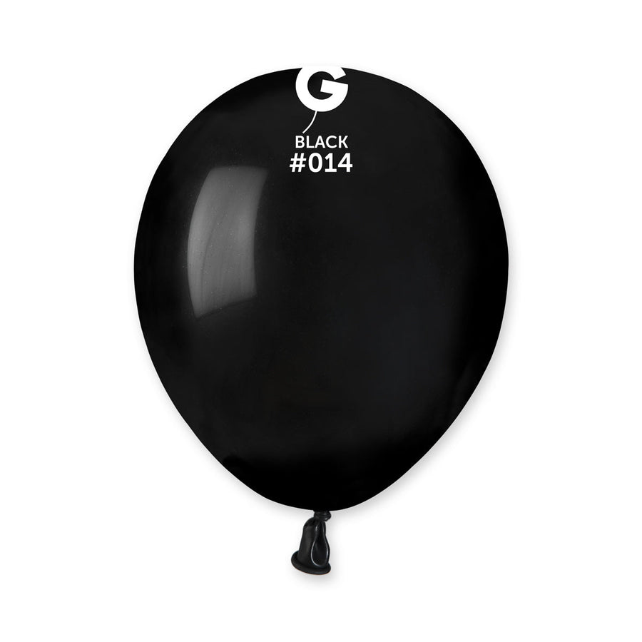 Gemar Latex Balloons Standard Black #014 Black 5in - 100 pieces