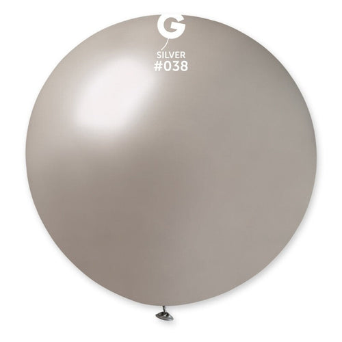 Gemar Latex Balloons Metal Silver #038 31in - 1 Piece