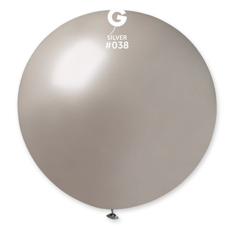 Gemar Latex Balloons Metal Silver #038 31in - 1 Piece