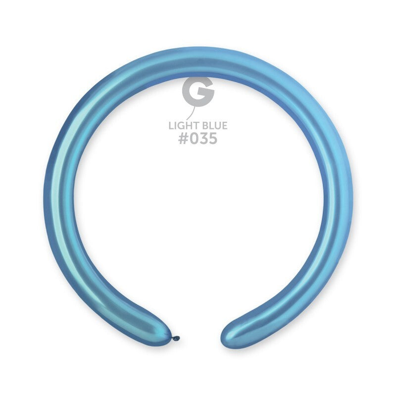 Gemar Latex Balloons Metal Light Blue #035 2in - 50 pieces