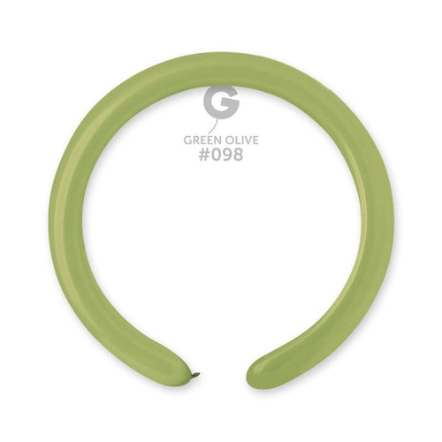 Gemar Latex Balloons Standard Green Olive #098 2in - 50 pieces