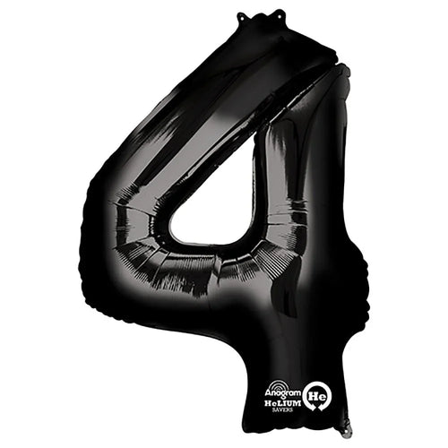 Foil Balloon Number 4 Black 34in
