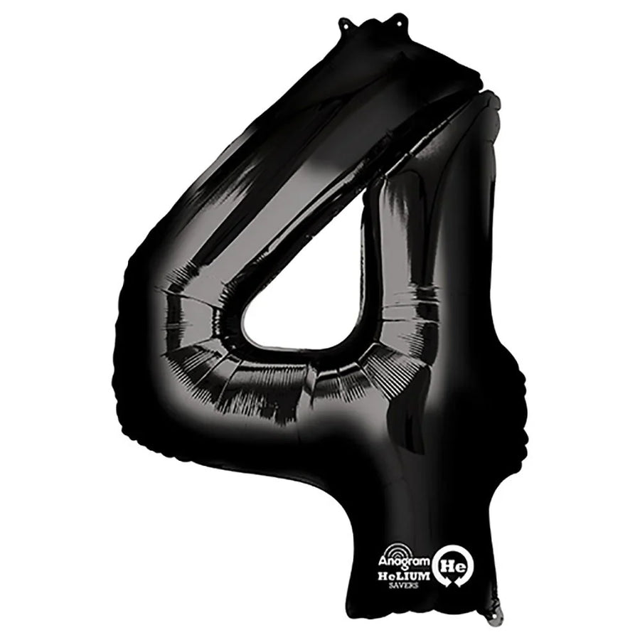Foil Balloon Number 4 Black 34in