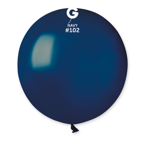 Gemar Latex Balloons Standard Navy #102 19in - 5 pieces