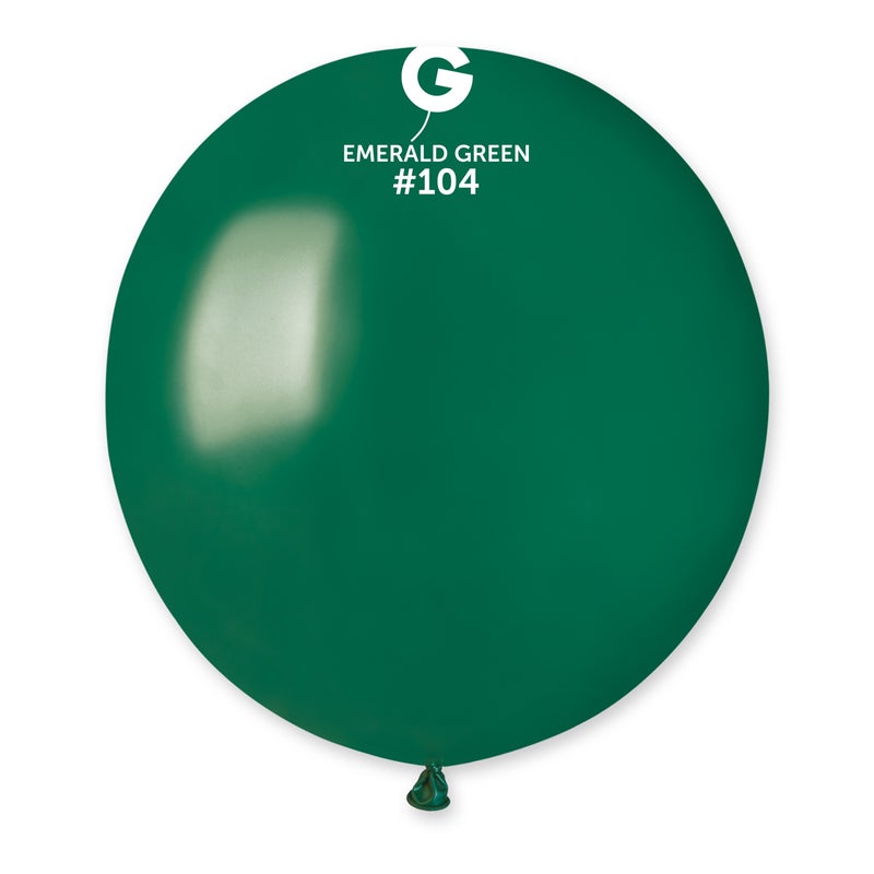 Gemar Latex Balloons Standard Bottle Green #104 19in - 5 pieces