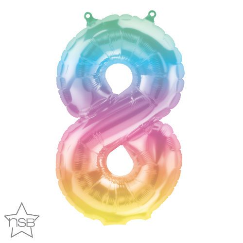 Foil Balloon Number 8 Jelli Ombre 16in