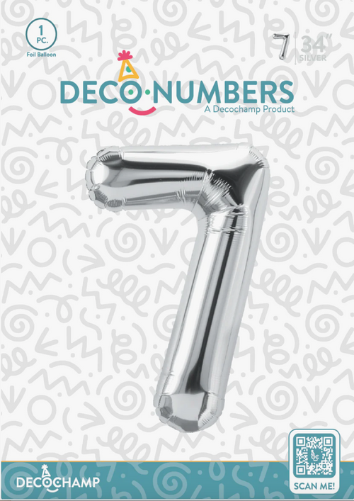 Deco Number 7 Silver 34in