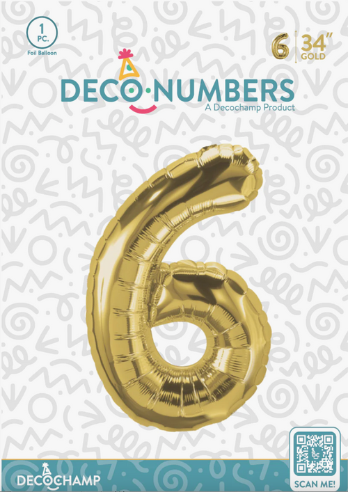 Deco Number 6 Gold 34in