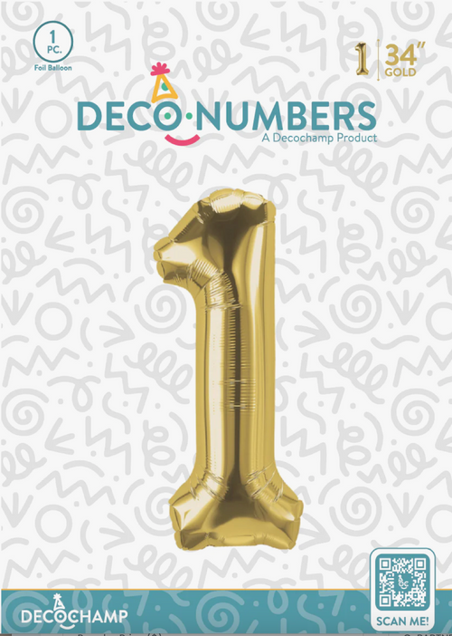 Deco Number 1 Gold 34in