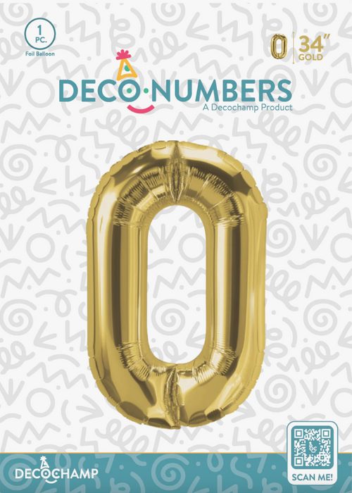 Deco Number 0 Gold 34in