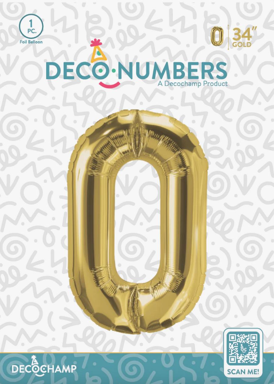 Deco Number 0 Gold 34in