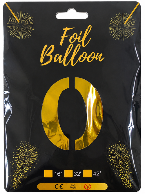 Foil Balloon Number 0 Gold 32in