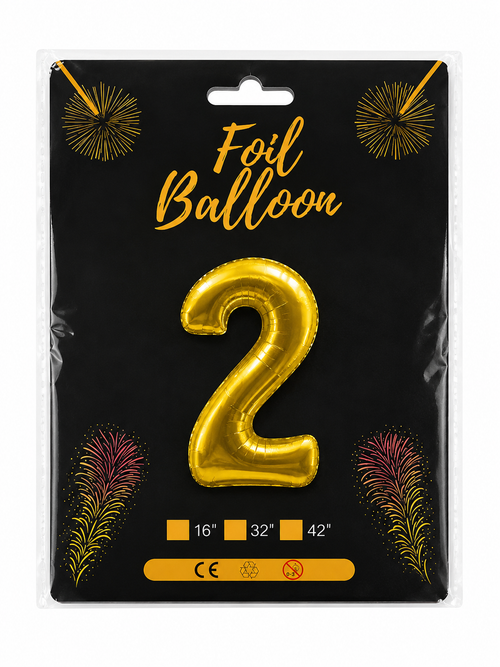 Foil Balloon Number 2 Gold 32in