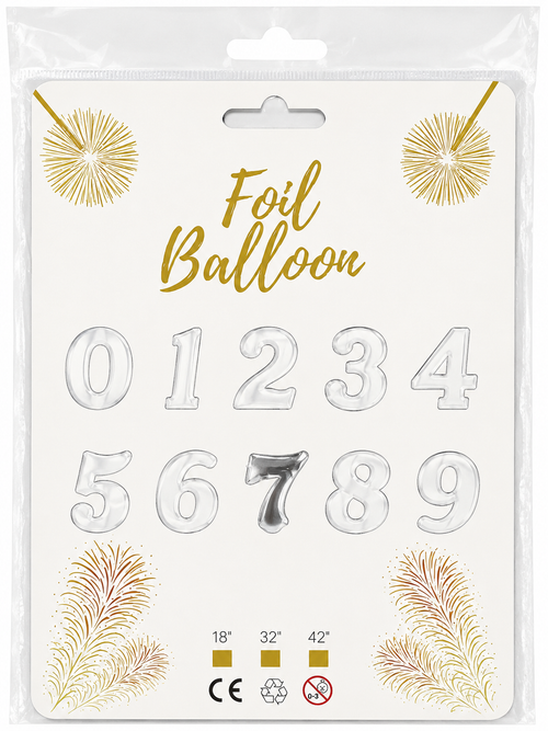 Foil Balloon Number 7 Silver 32in