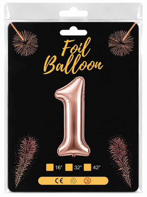 Foil Balloon Number 1 Rose Gold 32in