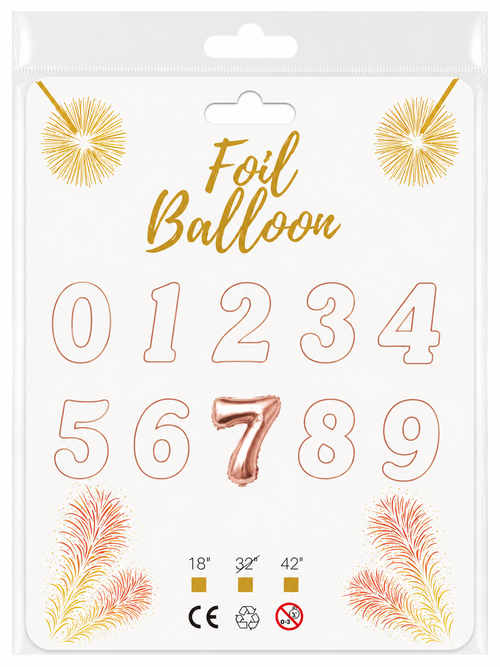 Foil Balloon Number 7 Rose Gold 32in