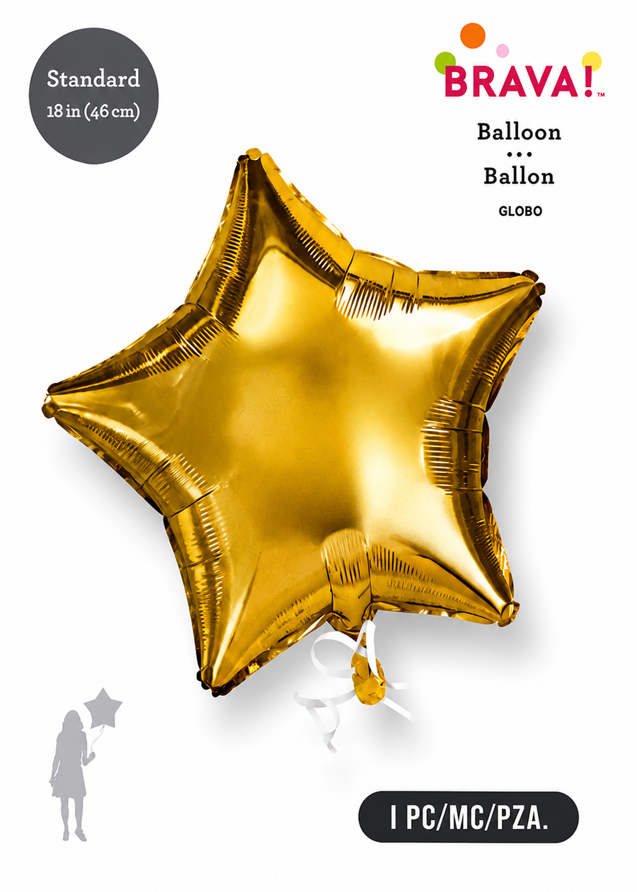 Foil Balloon Star Gold 18in